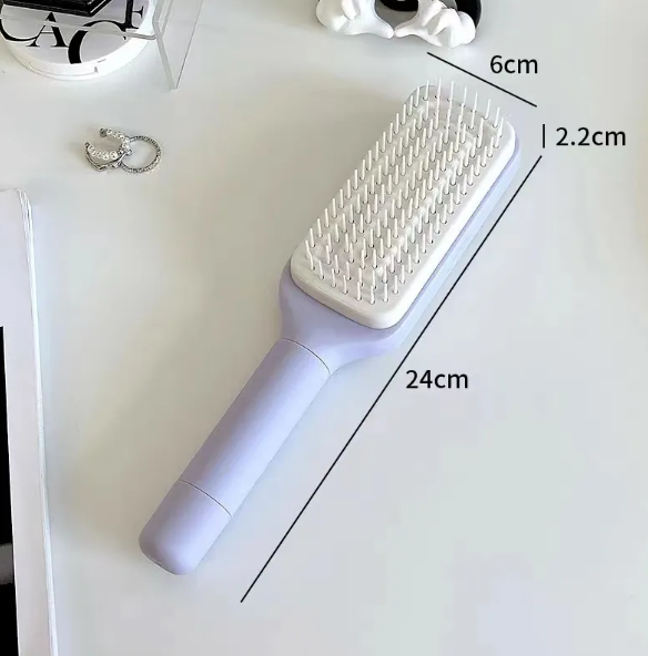 Self-Cleaning Anti-Static Hair Brush with Scalp Massager