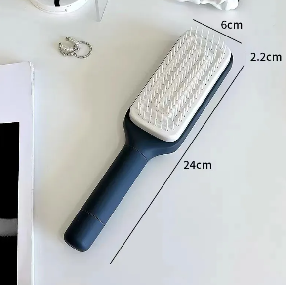 Self-Cleaning Anti-Static Hair Brush with Scalp Massager