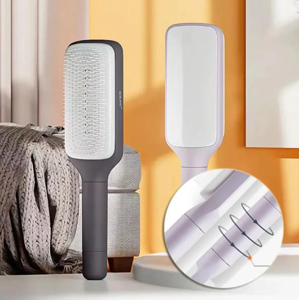 Self-Cleaning Anti-Static Hair Brush with Scalp Massager